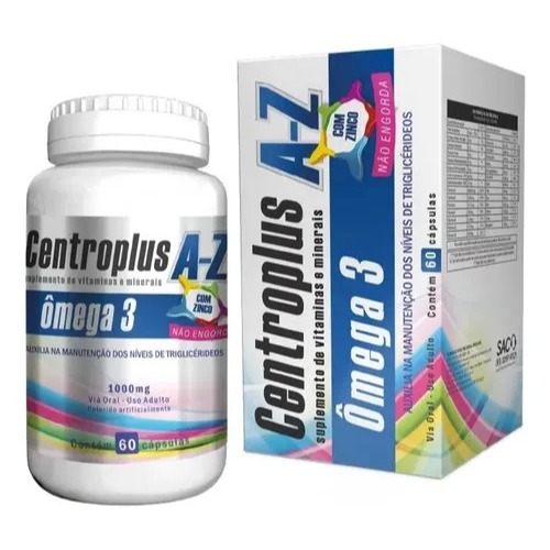 Centroplus Ômega 3 A-Z Com 21 Vitaminas e Minerais Auxilia Triglicérides 1000mg 60 Caps