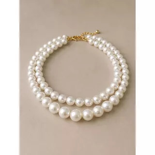 Kit 02 Colares de Pérolas Feminino Elegante e Luxuoso