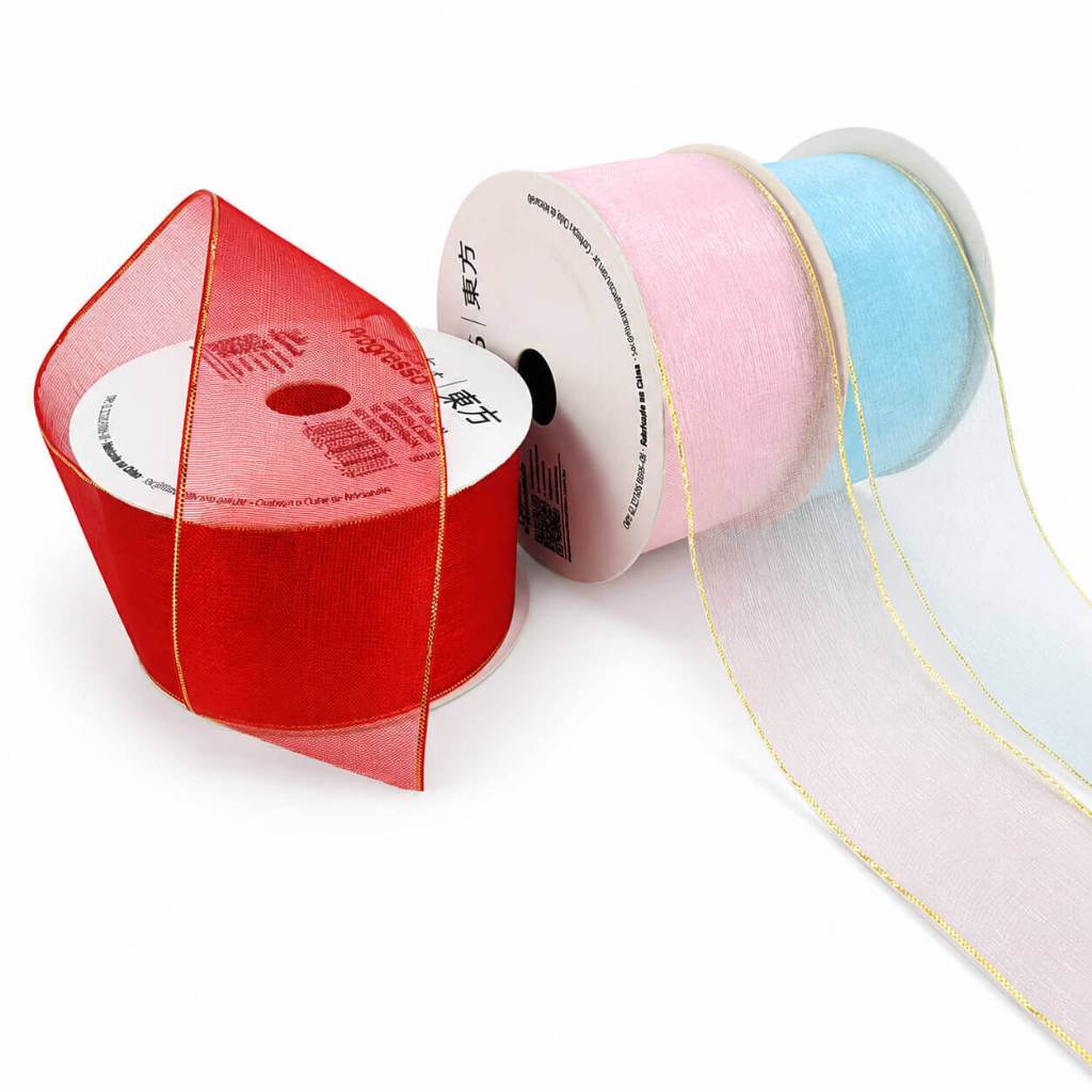 Fita Voal Com Ourela Dourada ZCD 38mm Progresso N°9 10m