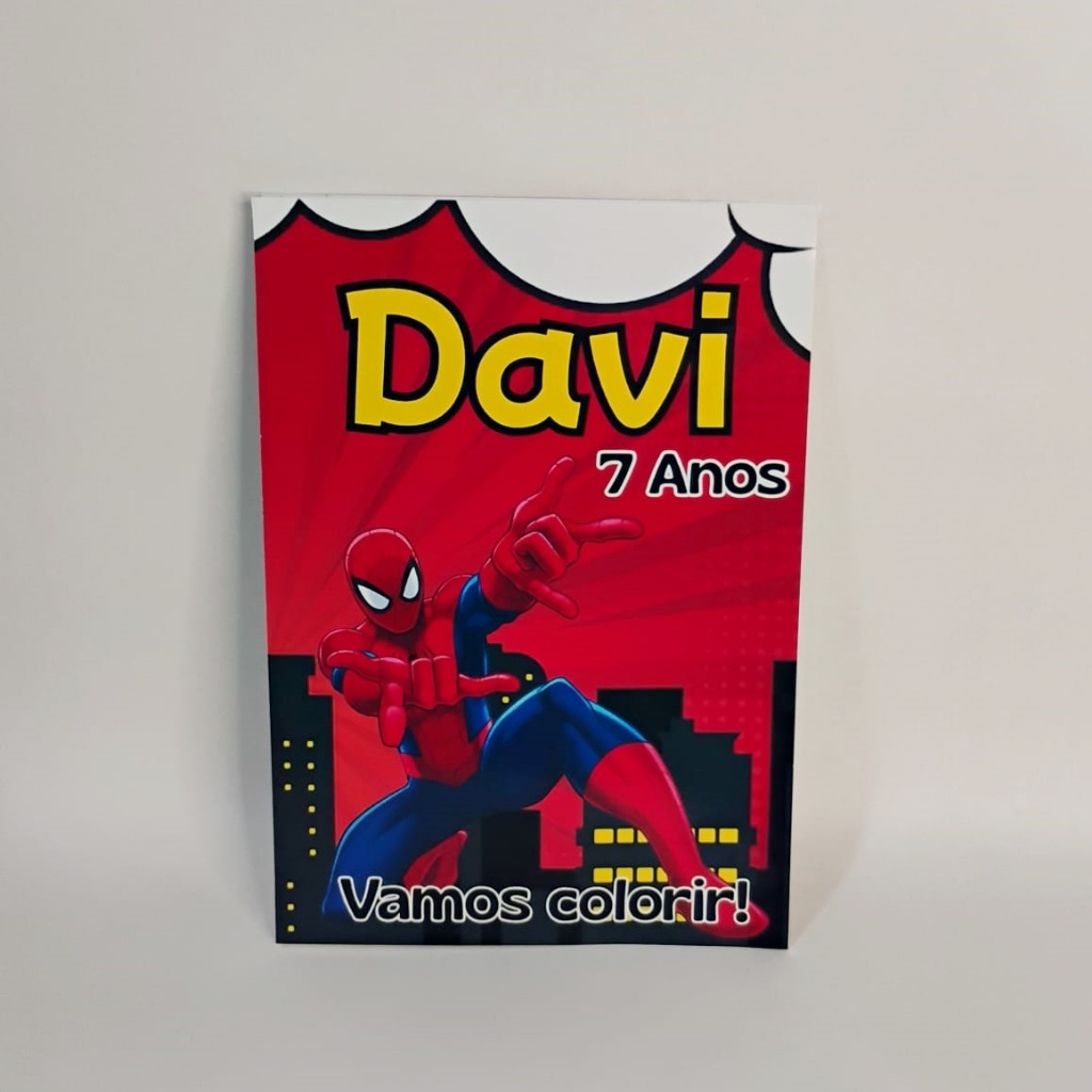 Livro Revistinha de Colorir HOMEN ARANHA Personalizado Nome e Idade - Lembrancinha Aniversario - Livrinho Infantil