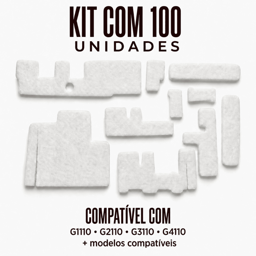 Kit 100 Almofada Absorvente Feltro Canon G1110 G2110 G3110 G3111 G4110 QY5-0593 Alta Absorção