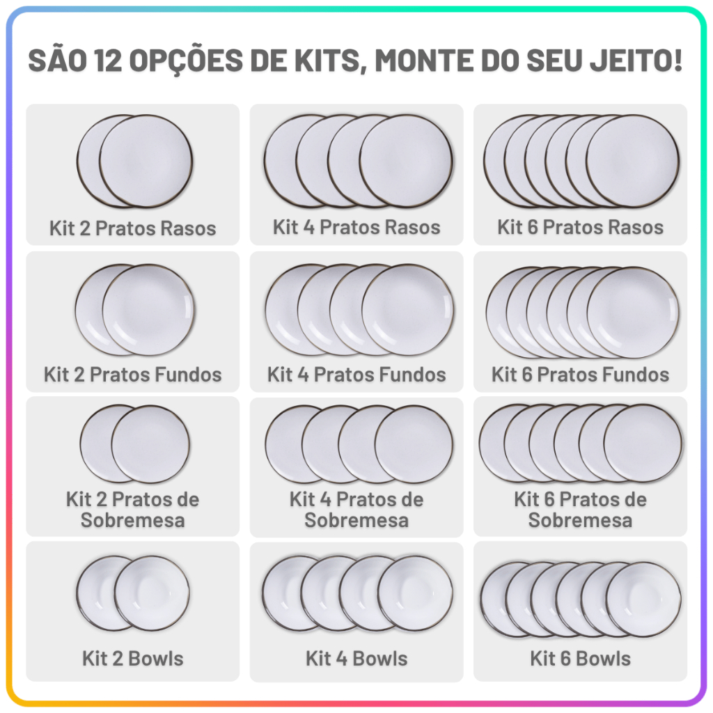 Jogo de Pratos Jantar Canyon Tramontina Porcelana Conjunto de Pratos Raso, Bowl, Tigela, Fundo, Sobremesa Opções de Kit · foto 2