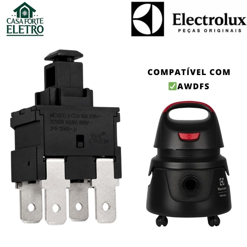 Interruptor Duplo Aspirador Electrolux AWDFS Original 4 Polos envio rápido