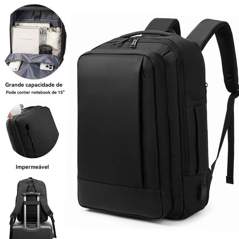 Mochila Masculina Resistente À Água De Grande Capacidade , Confortável , Respirável , Casual , Bolsa Para Laptop De Viag