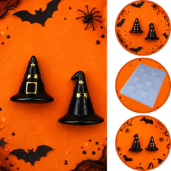 1~10 FORMA SIMPLES CHAPÉU DE BRUXA CÓD.:9432 ACETATO BWB PARA BOMBOM, DOCES DE CHOCOLATE DIA DAS BRUXAS (CHOCO)