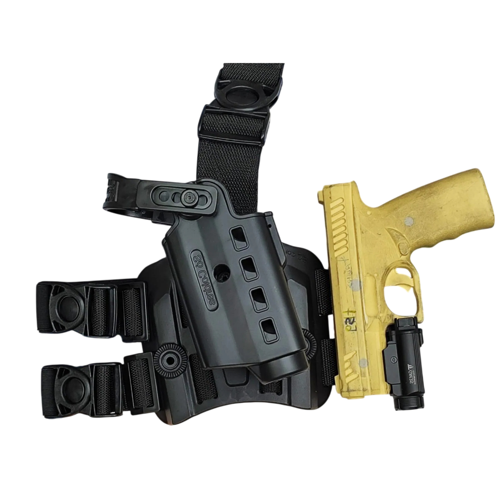 Coldre Canhoto Universal Para Armas C/ Lanterna Sc180c | Para perna | Beretta APX | Glock  | Taurus