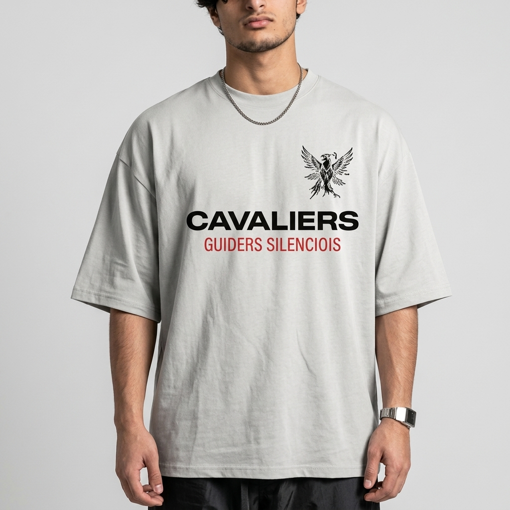 Camisa Camiseta Masculina Oversized Streetwear Cavaliers Estampa Exclusiva Guiders Silenciois