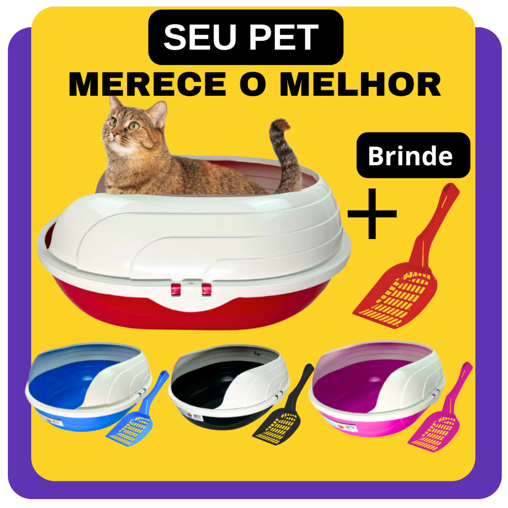 Caixa de Areia para Gato com Arco Banheira Higiênica Furacao Pet Prime Borda