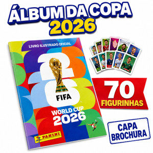 Album Copa Do Mundo 26 Panini Oficial Capa Mole + Kit com Figuinhas Oficiais