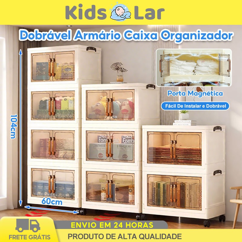 Caixa Organizadora Armario Caixa de Armazenamento Empilhável Multiuso com Rodas para Guardar Roupas e Brinquedos