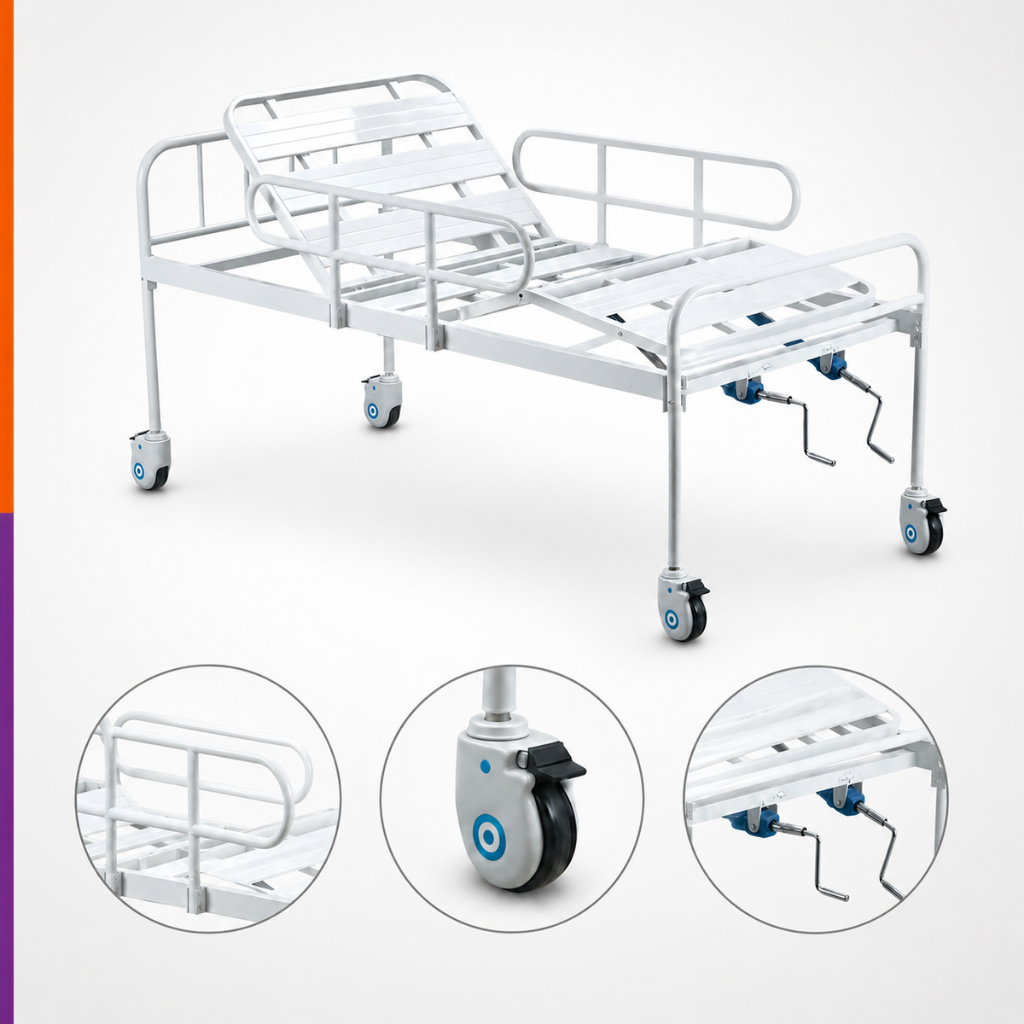 Cama Hospitalar 2 Movimentos Manual Até 180kg DX2 - Dellamed 