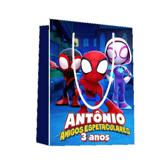 Sacolinha Spidey Personalizada para Aniversário/ Lembrancinha Festa Infantil / Qualquer nome e idade