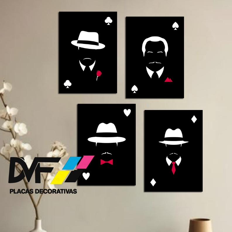 Quadros decoração casa barbearia escritório presente - imagens de Cartas Baralho Jé Pilintra - 20x30cm
