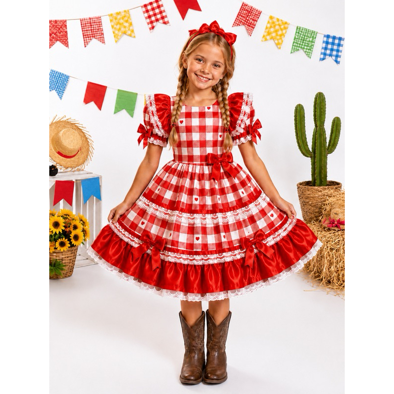 Vestido Festa Junina Julina Lindo Caipira Caipirinha São João
