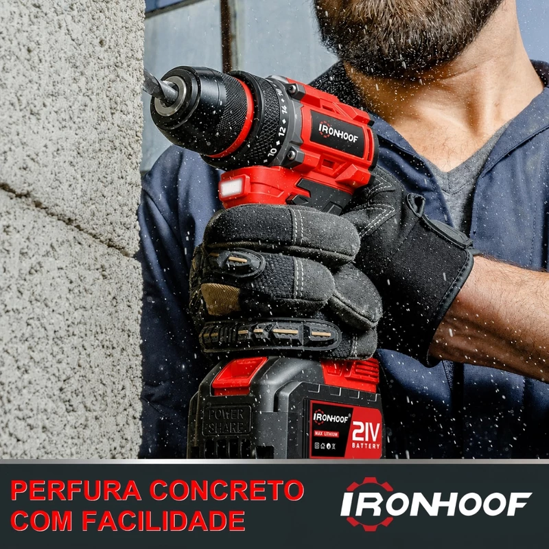 Furadeira Parafusadeira Elétrica e Chave de Impacto a Bateria Brushless — foto 4