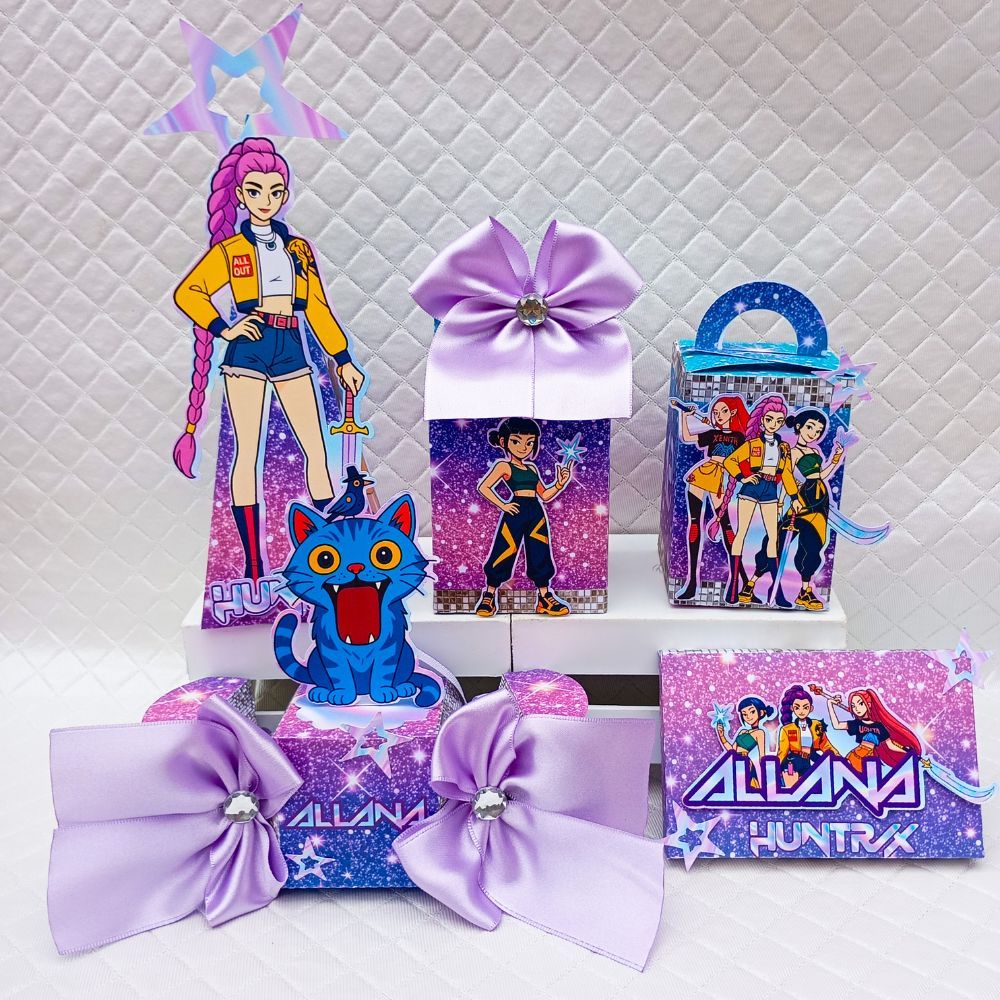 Kit Caixas Guerreiras K-pop Personalizado Lembrancinha de festa infantil aniversário
