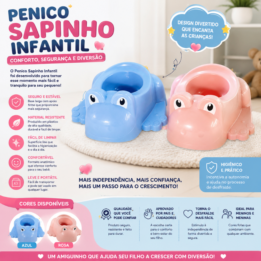 Troninho Penico Infantil Baby Sapinho - Usual Utilidades
