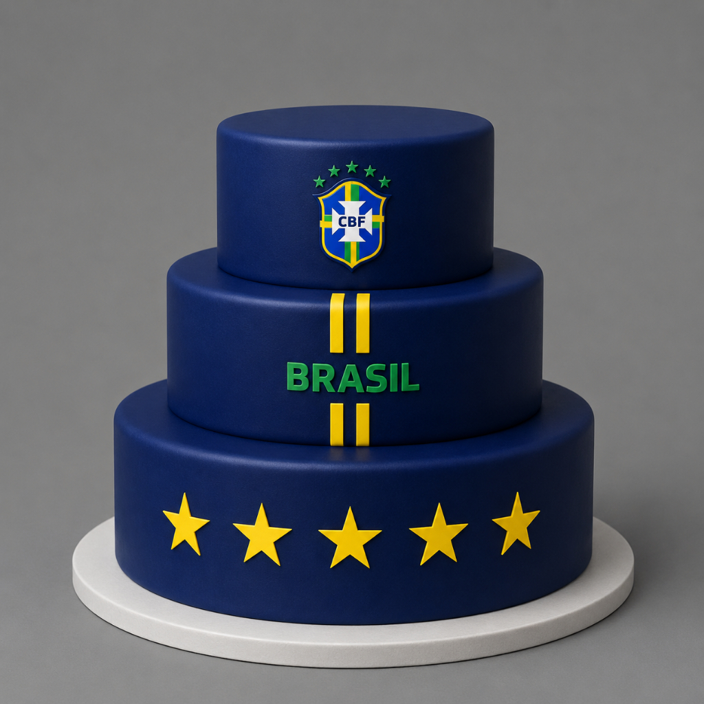Capas Para Bolo Fake Estampado Brasil Hexa Rumo ao Hexa Time Seleção Brasileiro Festa Aniversario Comemoração