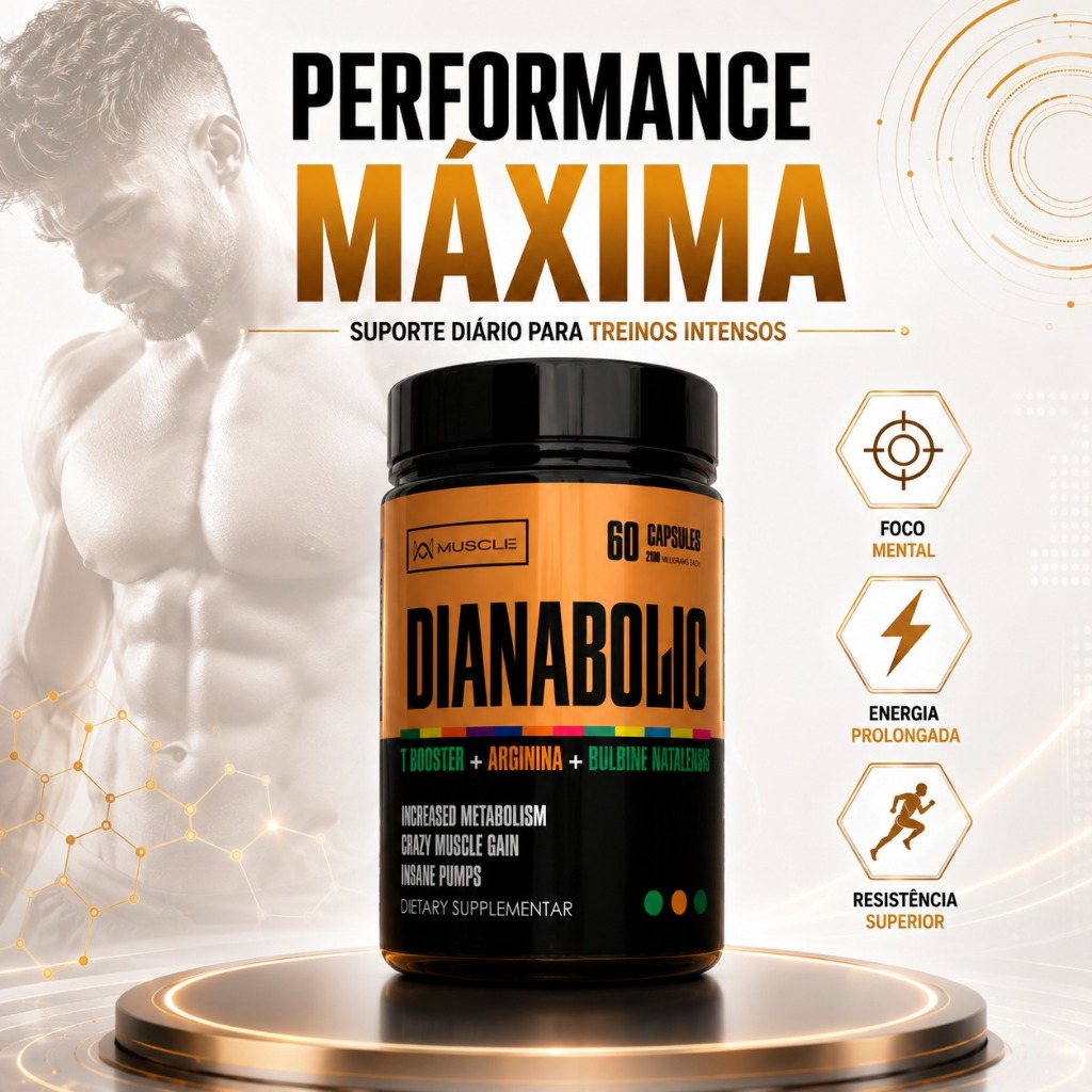 Dianabolic Ganho de Massa + Força Suplemento Alimentar 60caps 2100mg