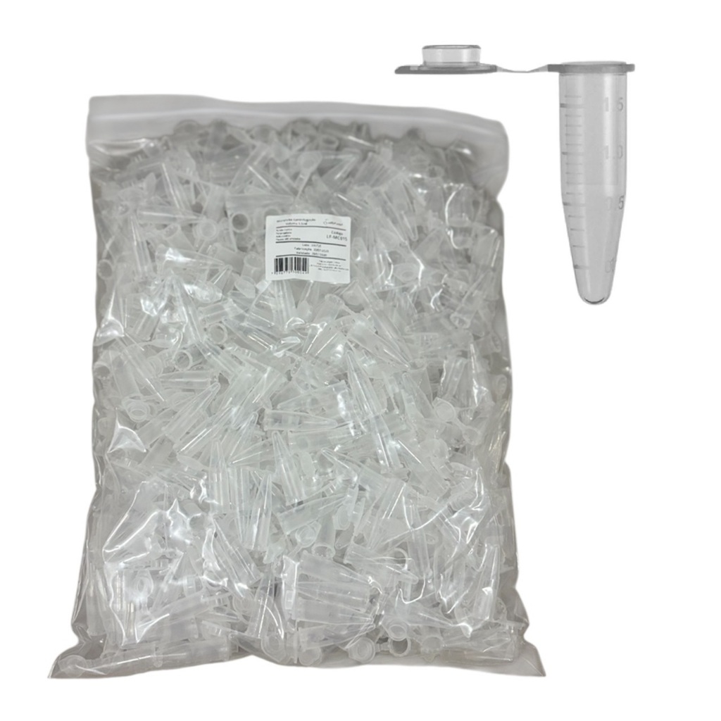Microtubo 1,5mL Tubo de Centrifugação Pct. 500 Tubos