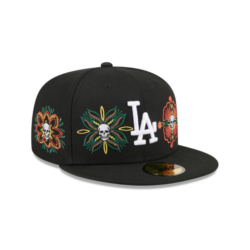 Boné New Era 59FIFTY Los Angeles Dodgers MLB Skull & Roses Preto – Original