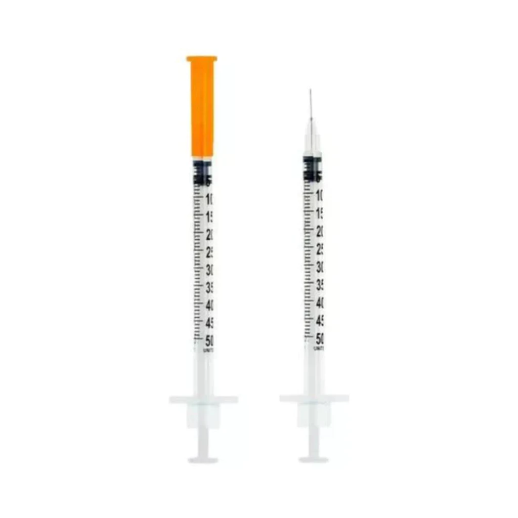 Seringa Insulina 0,5ml agulha fixa 6x0,25mm subcutânea sem espaço morto, agulha mínima para medicamento sem desperdício — imagem 1