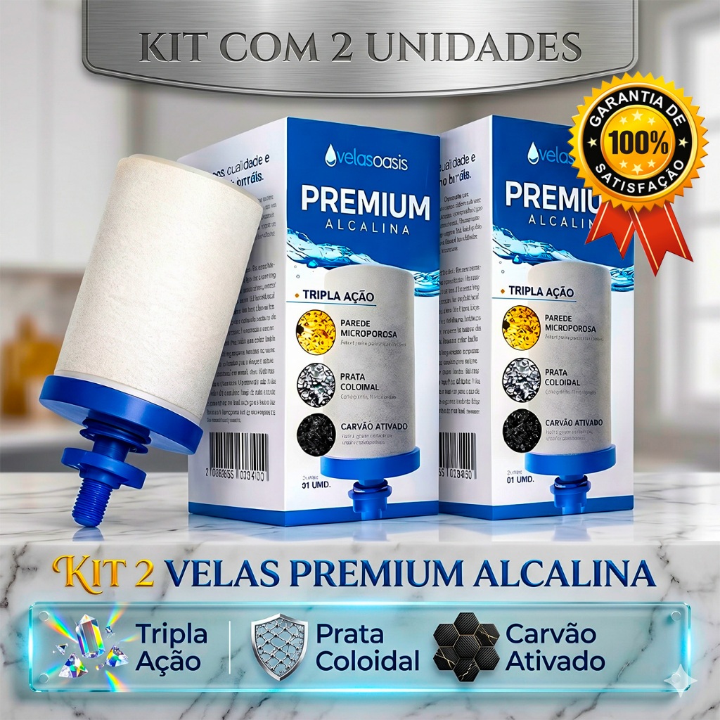 02 Velas Filtro De Barro Tripla Ação PREMIUM ALCALINA Para Todos Os Filtros ENVIO IMEDIATO