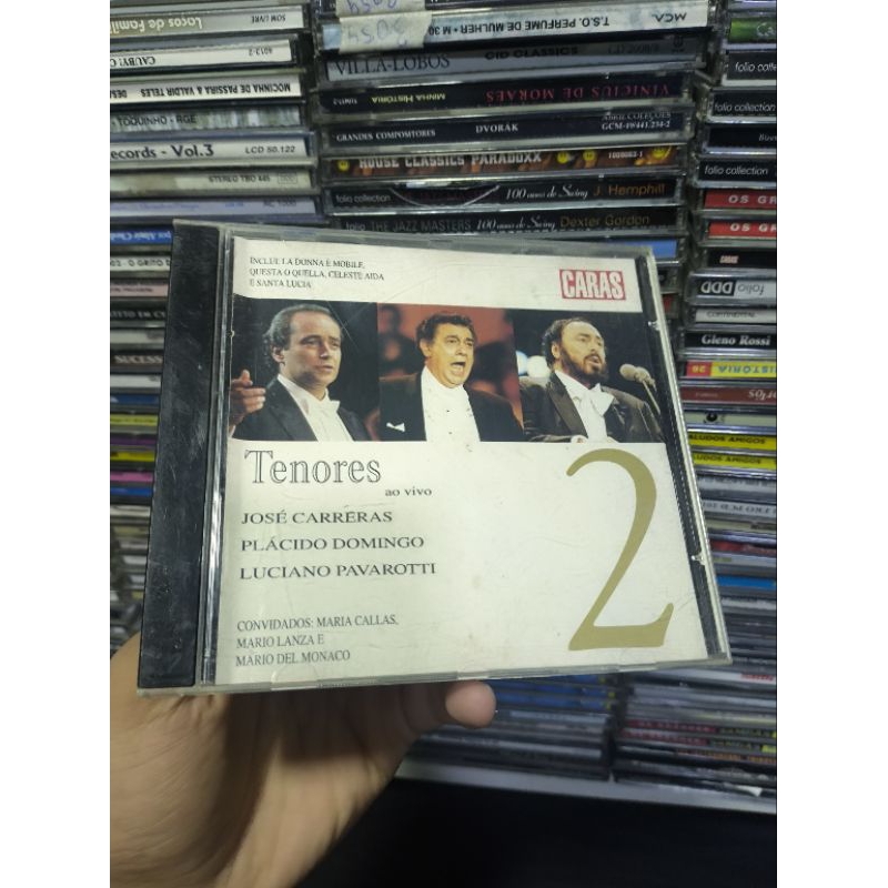 CD TENORES AO VIVO - CARAS - JOSE CARRERAS - PLACIDO DOMINGO - LUCIANO PAVAROTTI - CD Usado conservado - REF:CD 2411