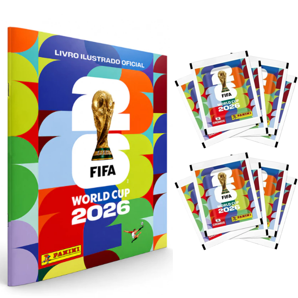 Kit Album Da Copa Do Mundo 2026 Capa Brochura Panini Com Figurinhas Oficial