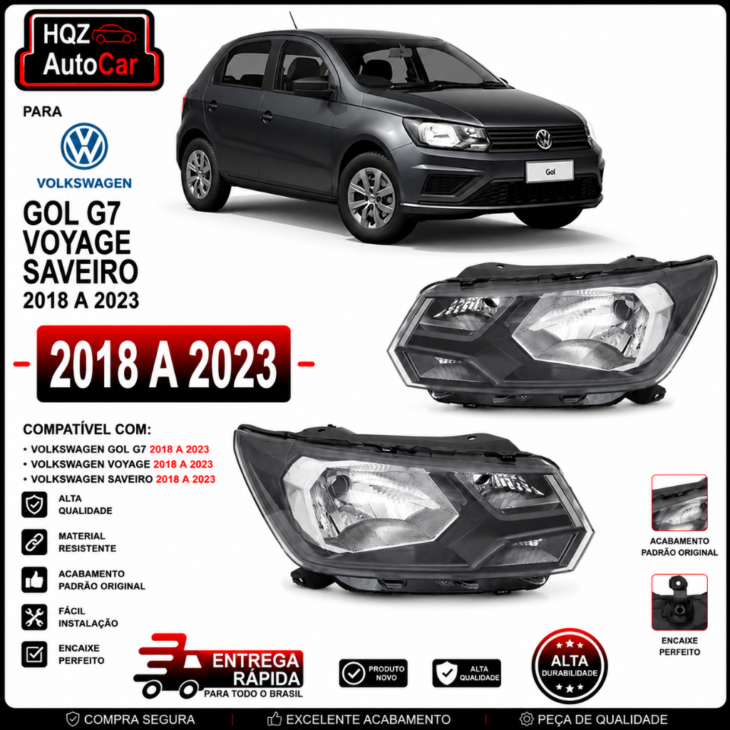 FAROL DIANTEIRO GOL G7 / VOYAGE / SAVEIRO 2018 A 2023