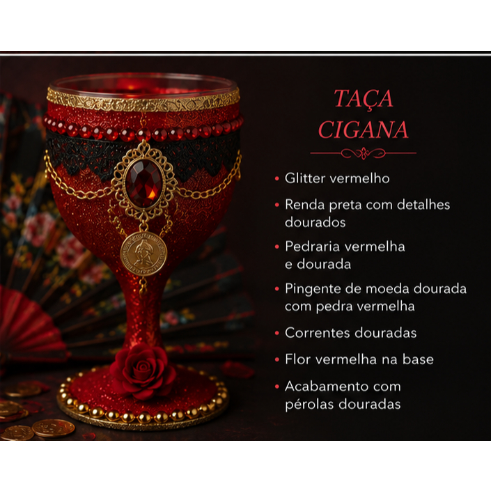 Taça Decorada Maria Mulambo Maria Padilha Sete Saias Cigana