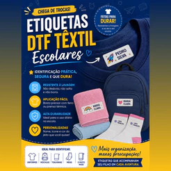 ETIQUETAS - DTF TÊXTIL - 5CMX1,2CM - DIVERSOS TEMAS - ENVIE NAS OBSERVAÇÕES - LEIA O ANUNCIO!!!! ENVIO RÁPIDO