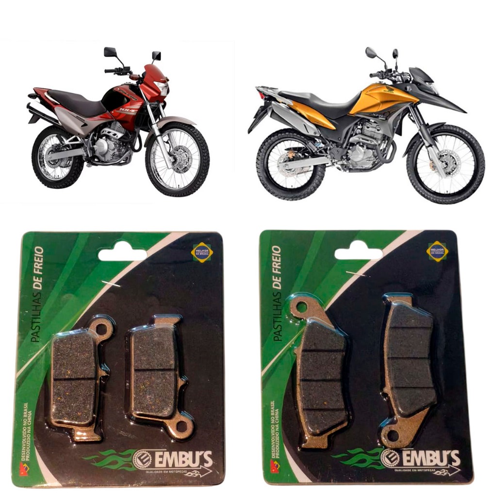 Kit Pastilha Freio Honda Falcon 400 - 400i 1999 até 2017 / Honda XRE 300 SEM ABS 2009 2010 2011 2012 2013 até 2015
