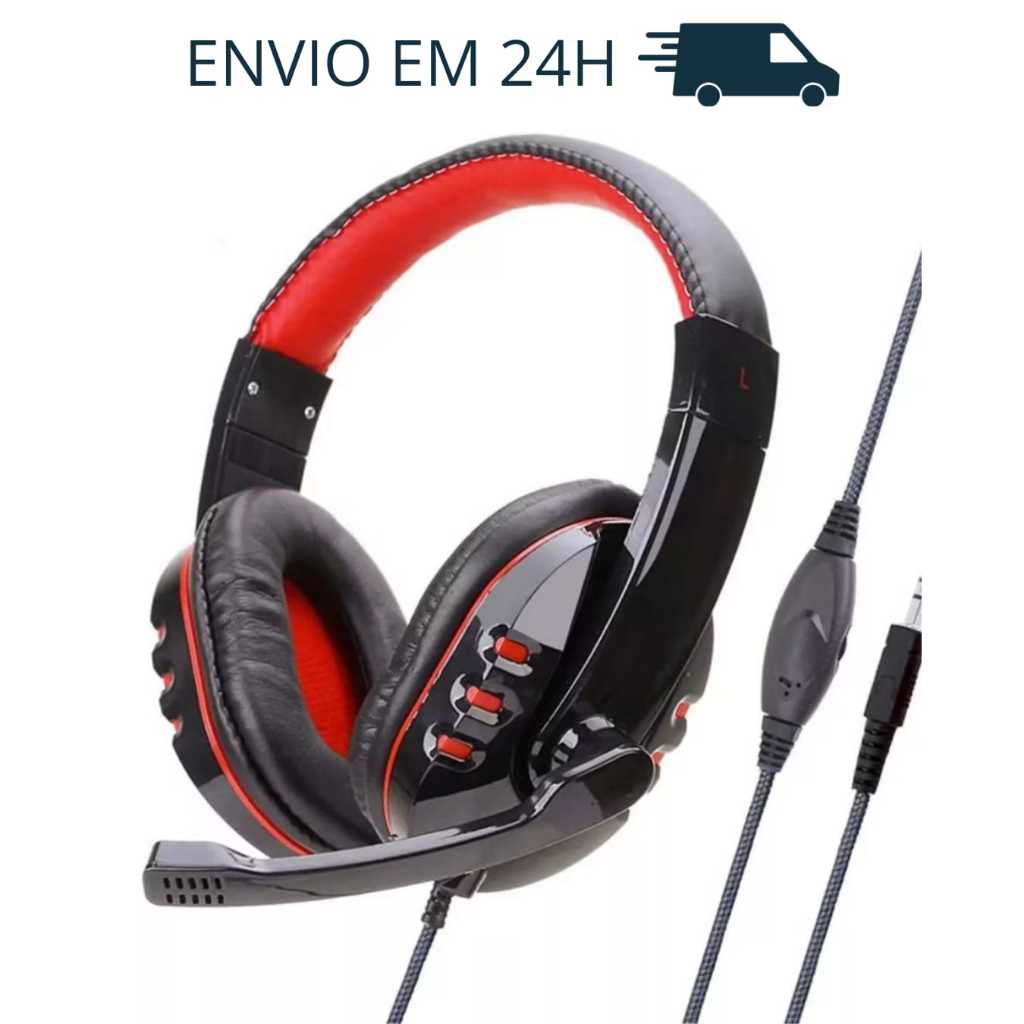 Headset Fone Gamer com Microfone para jogos, PS4, PS5, Xbox, PC e notebooks