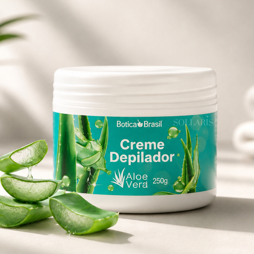 Creme Depilatório Corporal 250g Aloe Vera Depilação Depilador Rápido Sem Dor - Botica Brasil Lucy’s