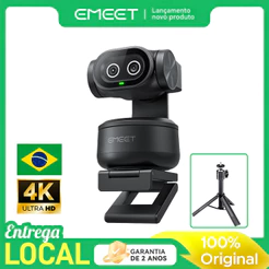 Câmera EMEET PIXY 4K com Dupla Câmera com Tripé, Rastreamento por IA, Sensor Sony para Streaming