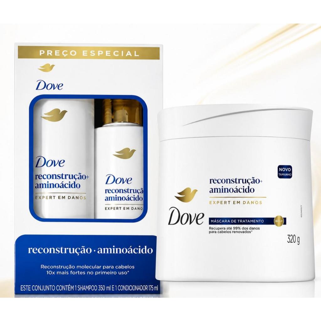 Kit Dove Reconstrução + Aminoácidos Shampoo + Condicionador + Máscara