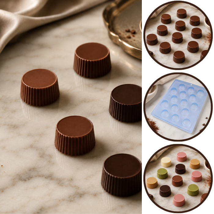 1~10 FORMA SIMPLES ALPINO ESTRIAS CÓD.:08 -  (G7) EM ACETATO BWB PARA DOCES DE CHOCOLATE E CONFEITARIA PÁSCOA.(CHOCO)