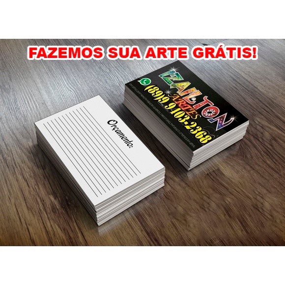 Cartão De Visita Frente Colorido E Verso Preto E Branco