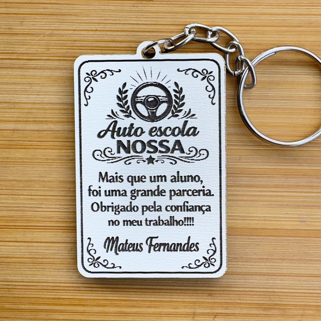 Kit Chaveiros - Auto Escola Personalizado MDF Lembrança Motorista CNH Gratidão