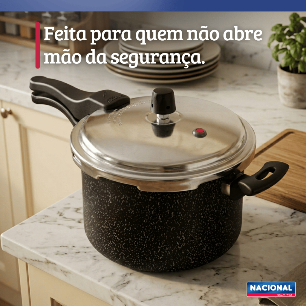 Panela De Pressão Fechamento Externo Polido 4,5L Preto Nacional · foto 2