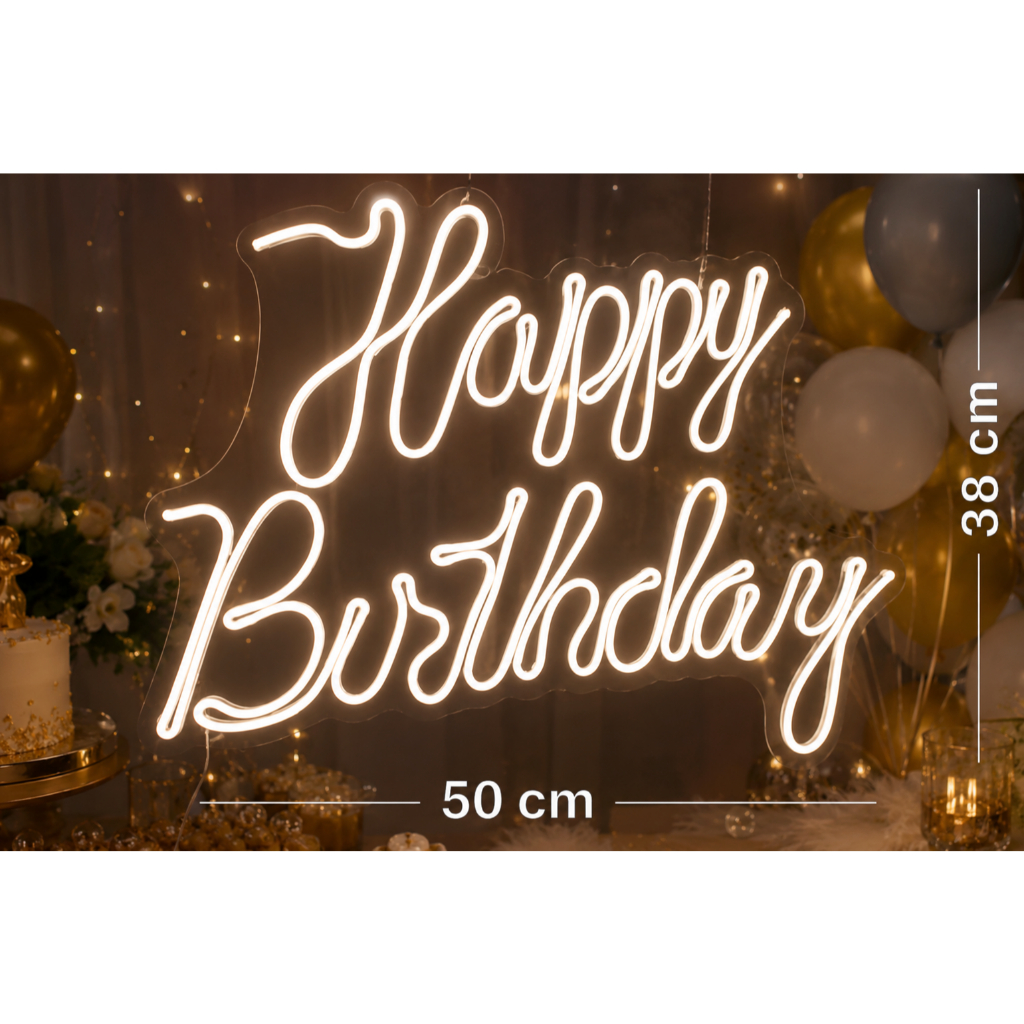Led Neon Luminária luminoso Led- Happy Birthday feliz aniversário festa letreiro luminoso decoração 50cm/Led 5mm/festas
