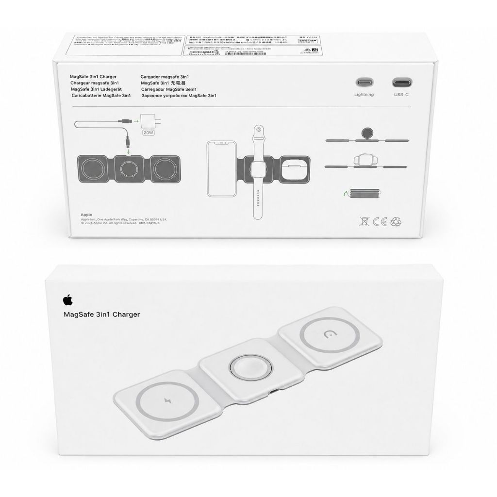 Carregador 3 em 1 compatível com MagSafe, Carregamento Sem Fio, para iPhone, App