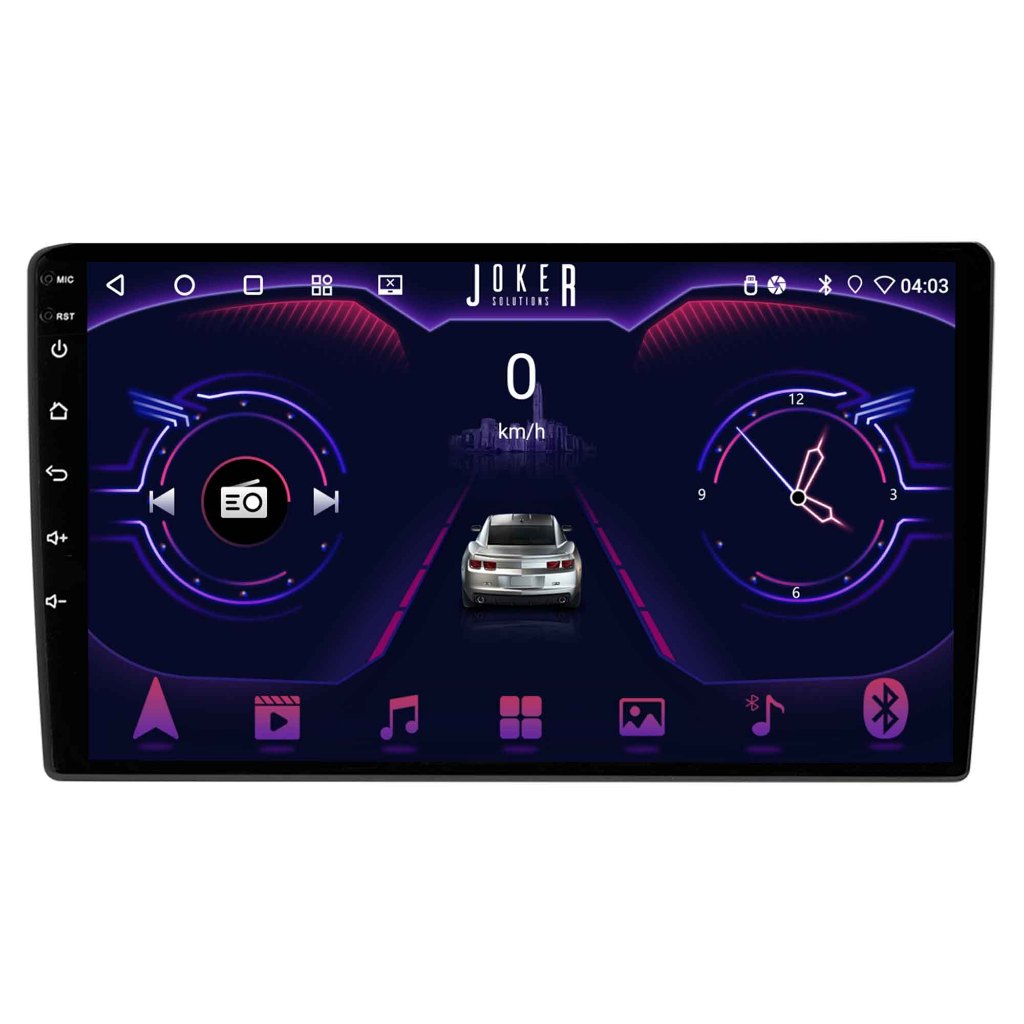 Multimídia Pad 2ram 64gb Tela Carplay Android Gps Bluetooth 9 Polegadas Preto
