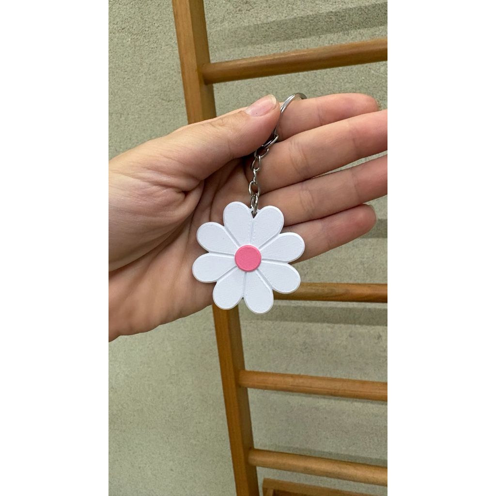 Chaveiro Margarida  Personalizado Nome e Idade Lembrancinha Aniversário Infantil Flor Festa margarida rosa