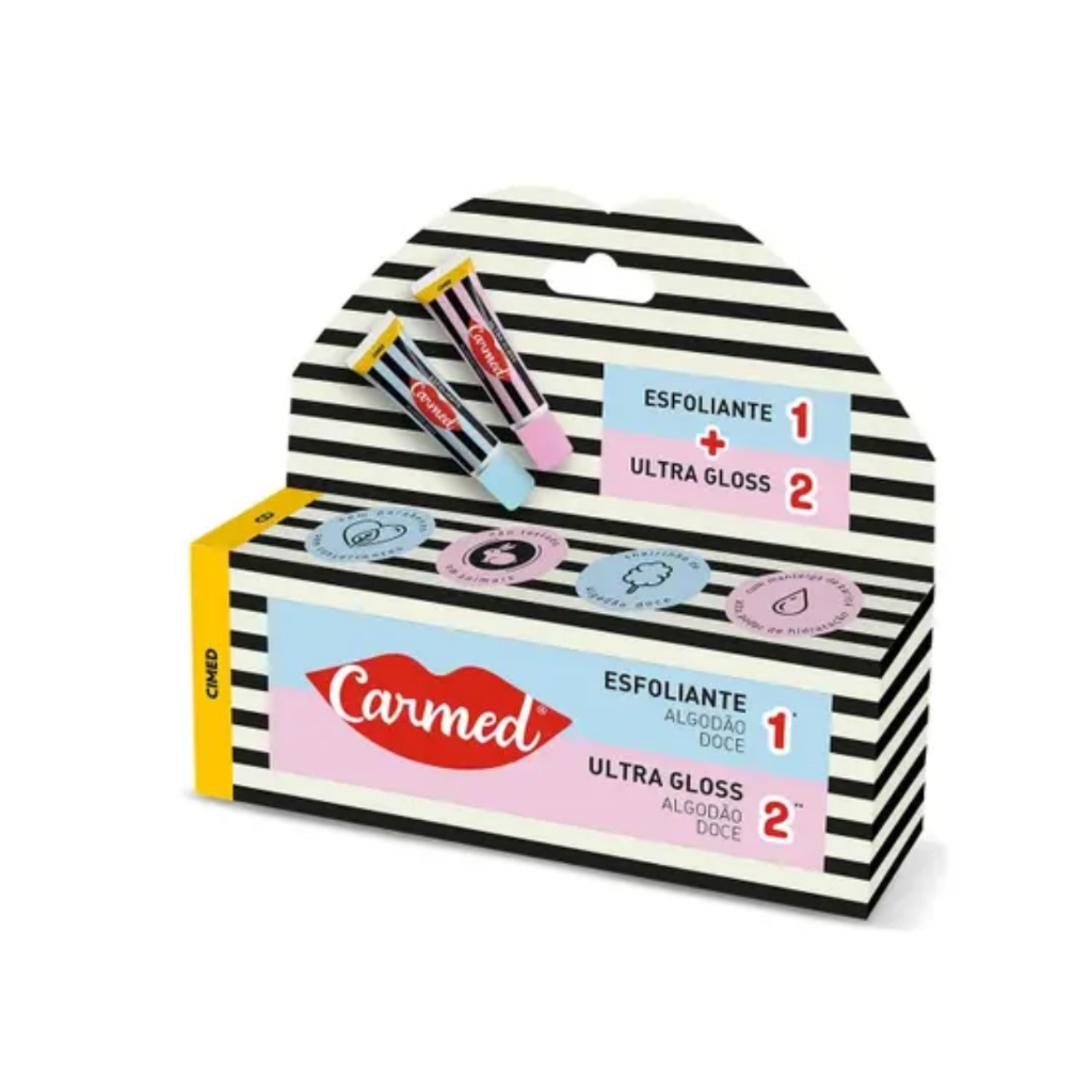 Carmed Sos Algodão Doce Esfoliante 10g + Ultra Gloss 10g
