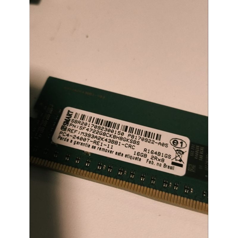 Memória RAM 16GB DDR4 2400MHz Smart ECC REG - Para Xeon e X99
