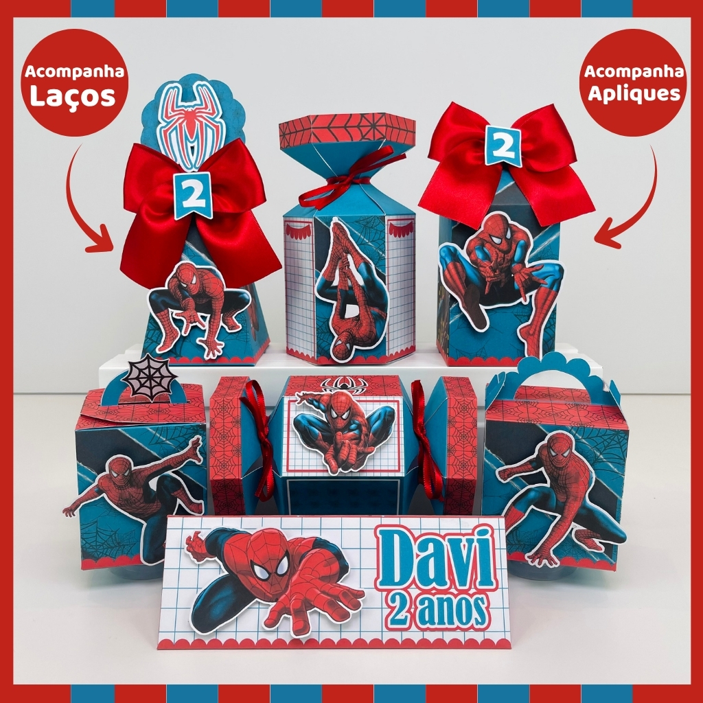 Kit Festa Homem Aranha Lembrancinha Personalizada Caixinhas Personalizadas Lembrancinhas de Aniversário