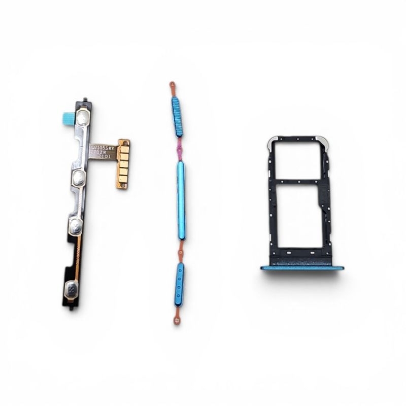 kit Flex power + botão externo + Gaveta moto E7 power azul