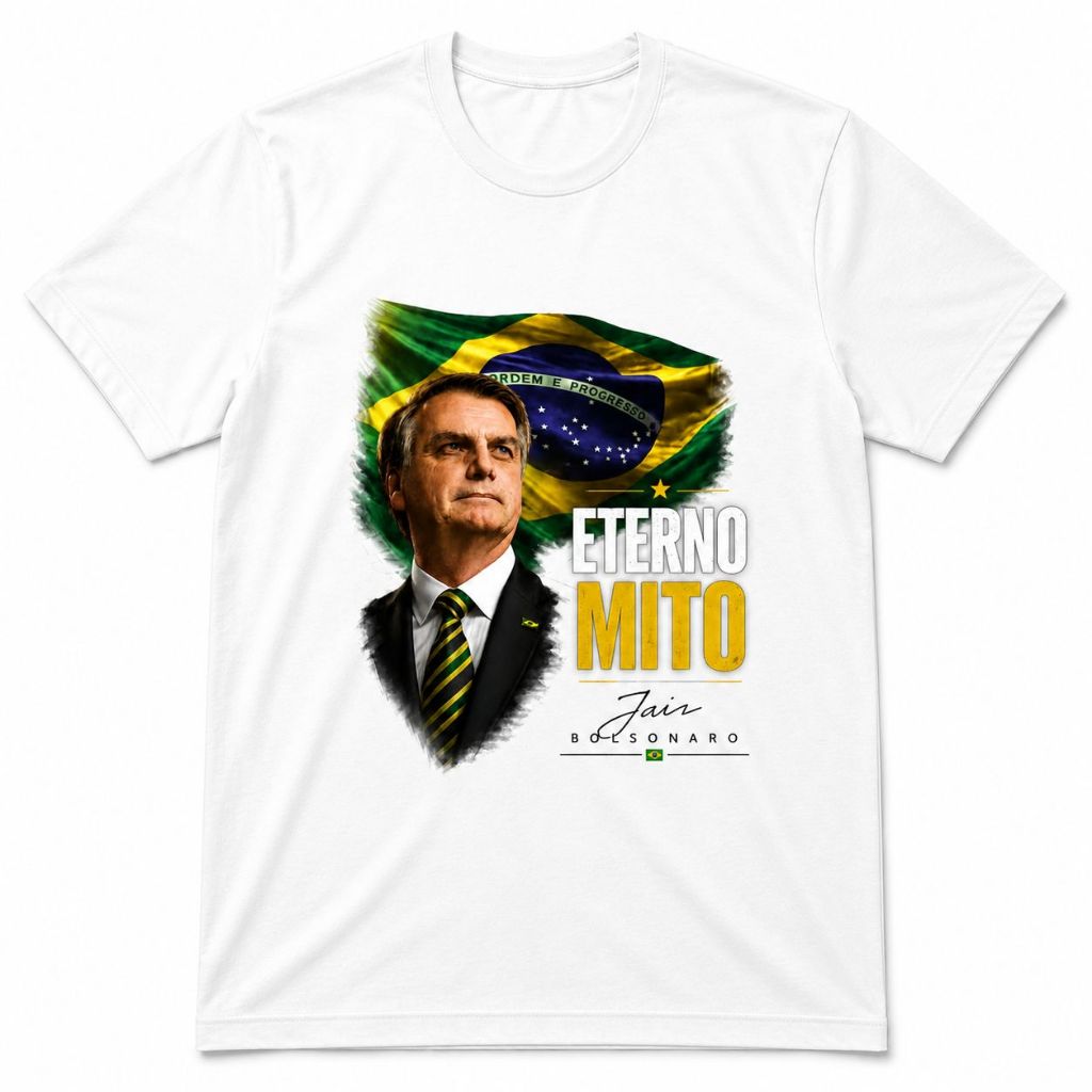 Camiseta Jair Bolsonaro Eterno Mito Algodão Camisa Patriota Estilo Confortável